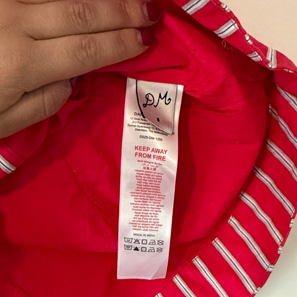 Damson Madder Red Striped Button Front Top - Picture 4 of 6